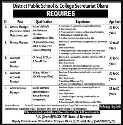DPS Jobs 2025 Latest Advertisement
