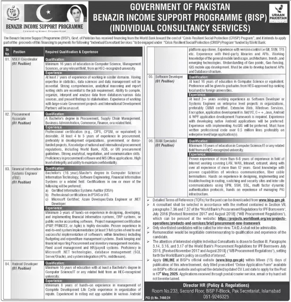 BISP Jobs 2025