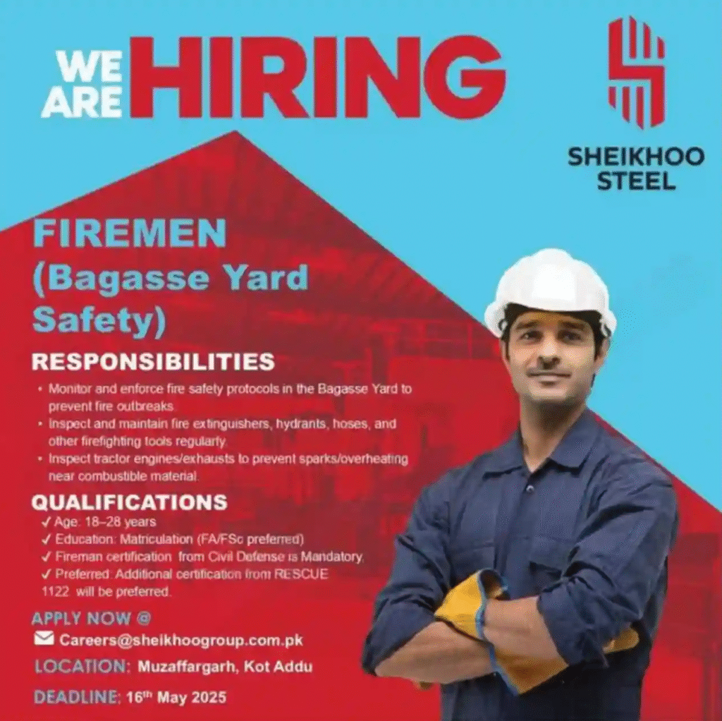 Sheikhoo Steel Matric Pass Jobs
