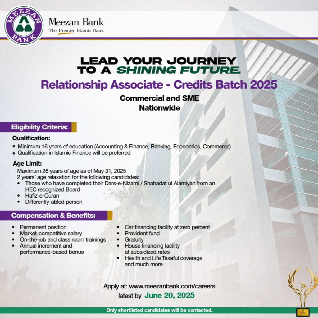 Meezan Bank Jobs 2025 – Apply Online Before Last Date