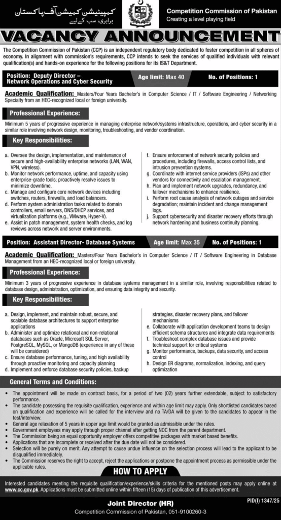 Competition Commission of Pakistan CCP Jobs 2025 – Apply Online Competition Commission Of Pakistan CCP Jobs Apply Online