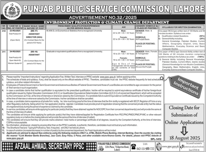 Latest PPSC Jobs 2025 – Assistant & Director Posts Announced