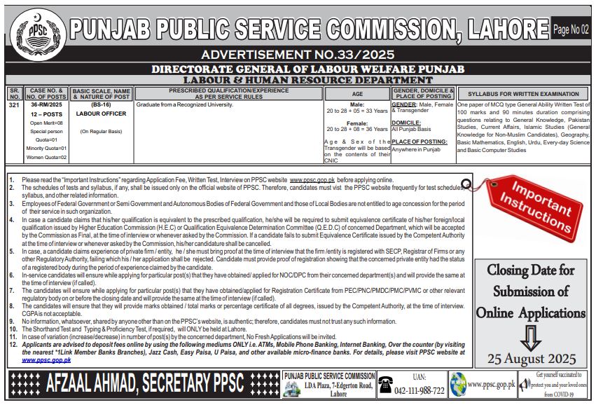 PPSC Jobs 2025 Apply Online For Latest Vacancies In Punjab